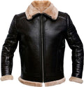 Men’s RAF Brown Bomber Leather Jacket With Fur