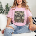 "Mother Of Mayhem" Edgy Mom T-Shirt – Funny Badass Mama Graphic Tee, Premium 100% Cotton Cool Mom Gift Top, Soft Lived-In Heavyweight Tired Mom Statement Shirt, Made in USA