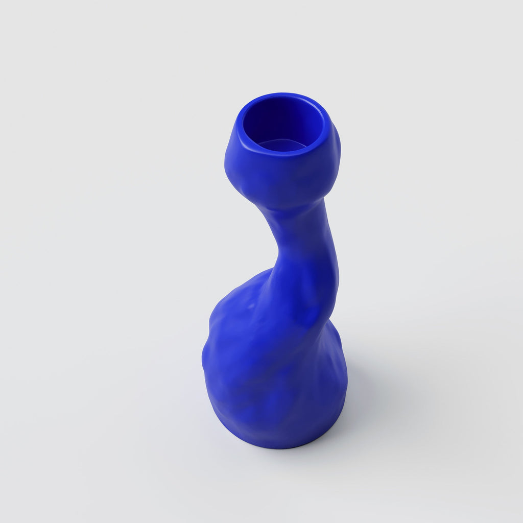 Niki Medium Blue Porcelain Candle Holder