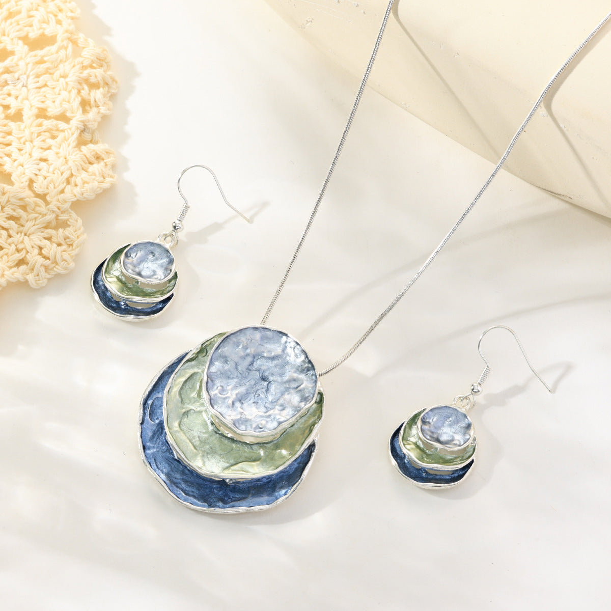 Fashion Bohemian Style Color Painting Oil Jewelry Set