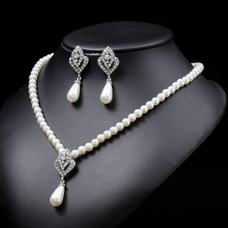 Pearl Suit Female Light Luxury Minority Sweater Jewelry Set