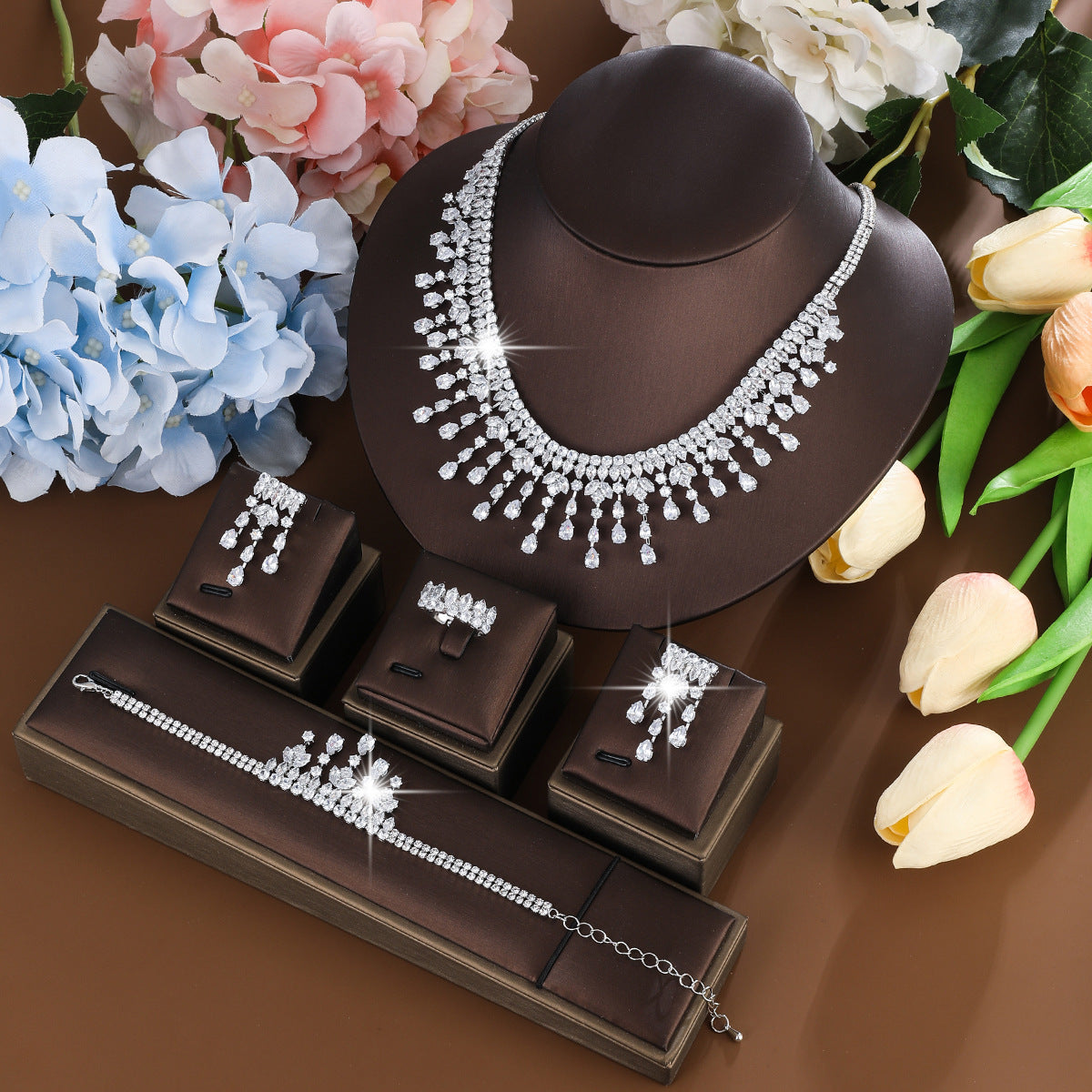 Bridal Wedding Zircon Affordable Luxury Fashion Jewelry Set