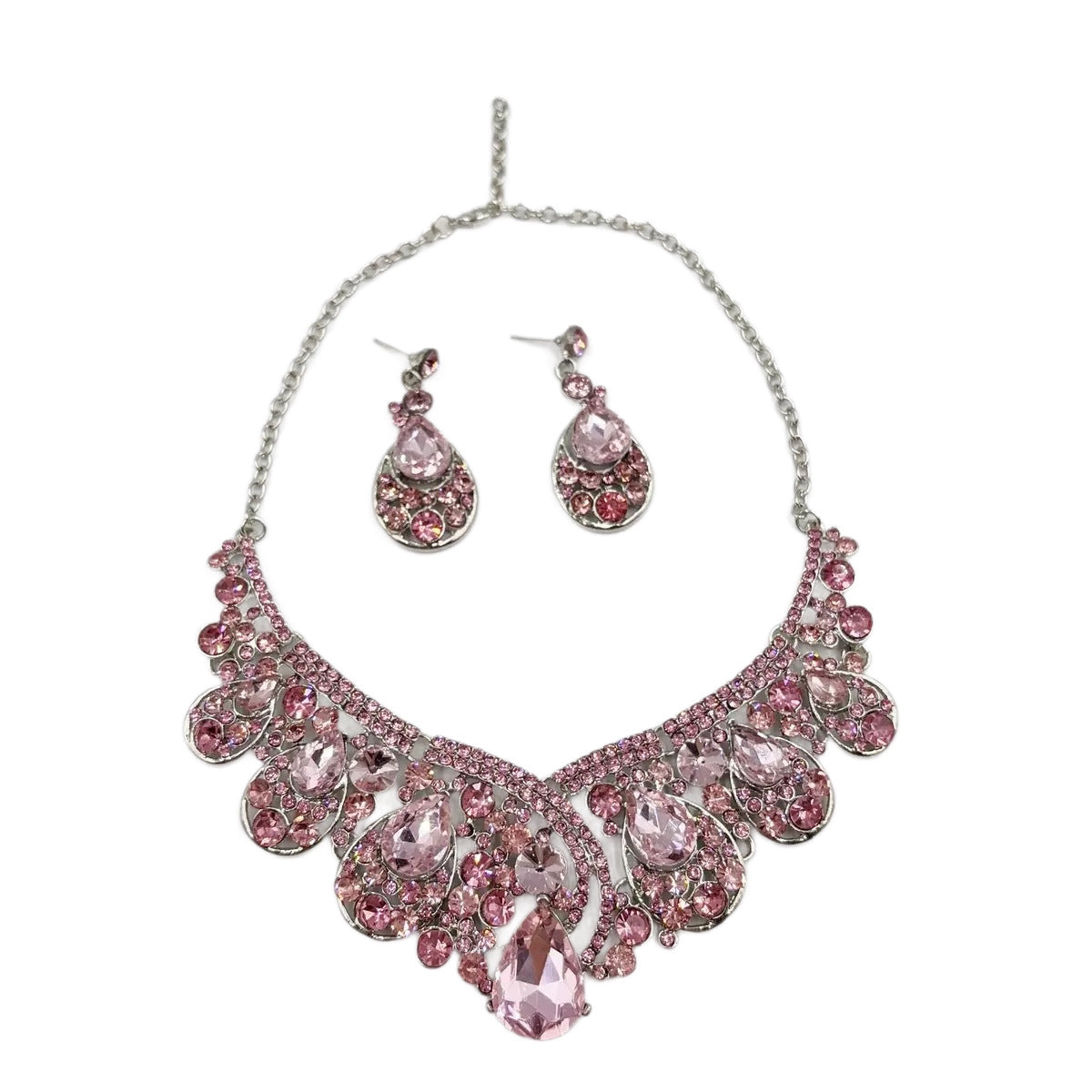 Rhinestone Crystal Suite Bridal Banquet Formal Dress Luxury Jewelry Set
