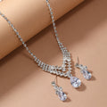 Fashion Water Drop Ear Diamond Claw Chain Jewelry Set