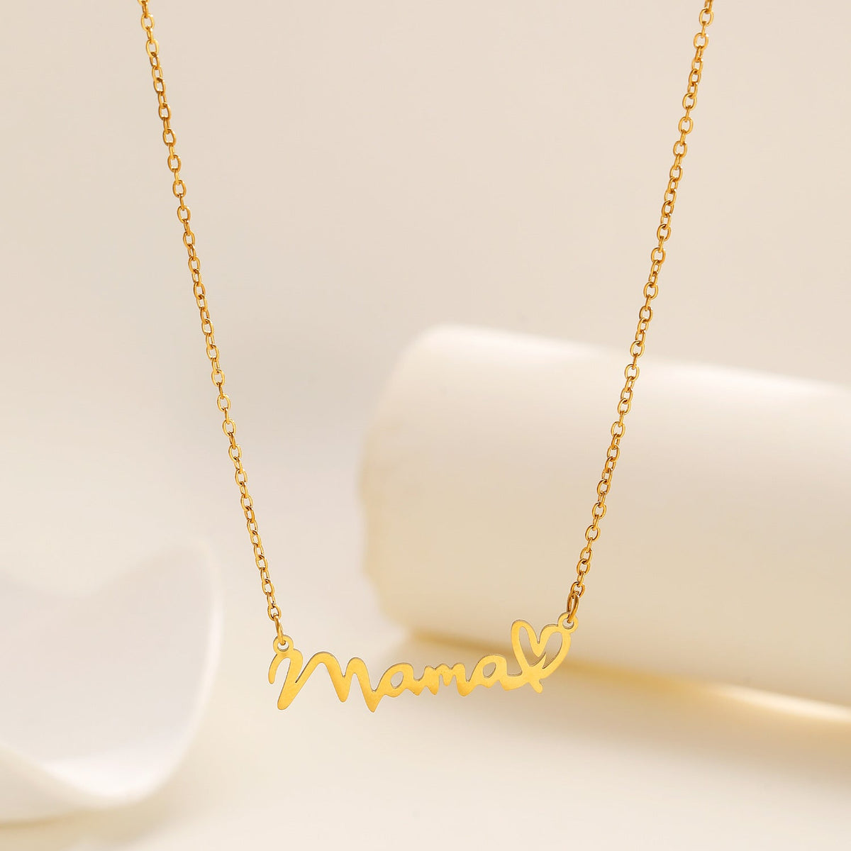 Women's Stainless Steel Clavicle Chain Letter Mother's Necklaces