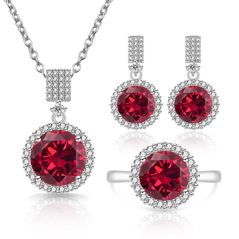 Round Bag Environmental Protection Copper Inlaid Zircon Eight Hearts Arrows Necklaces