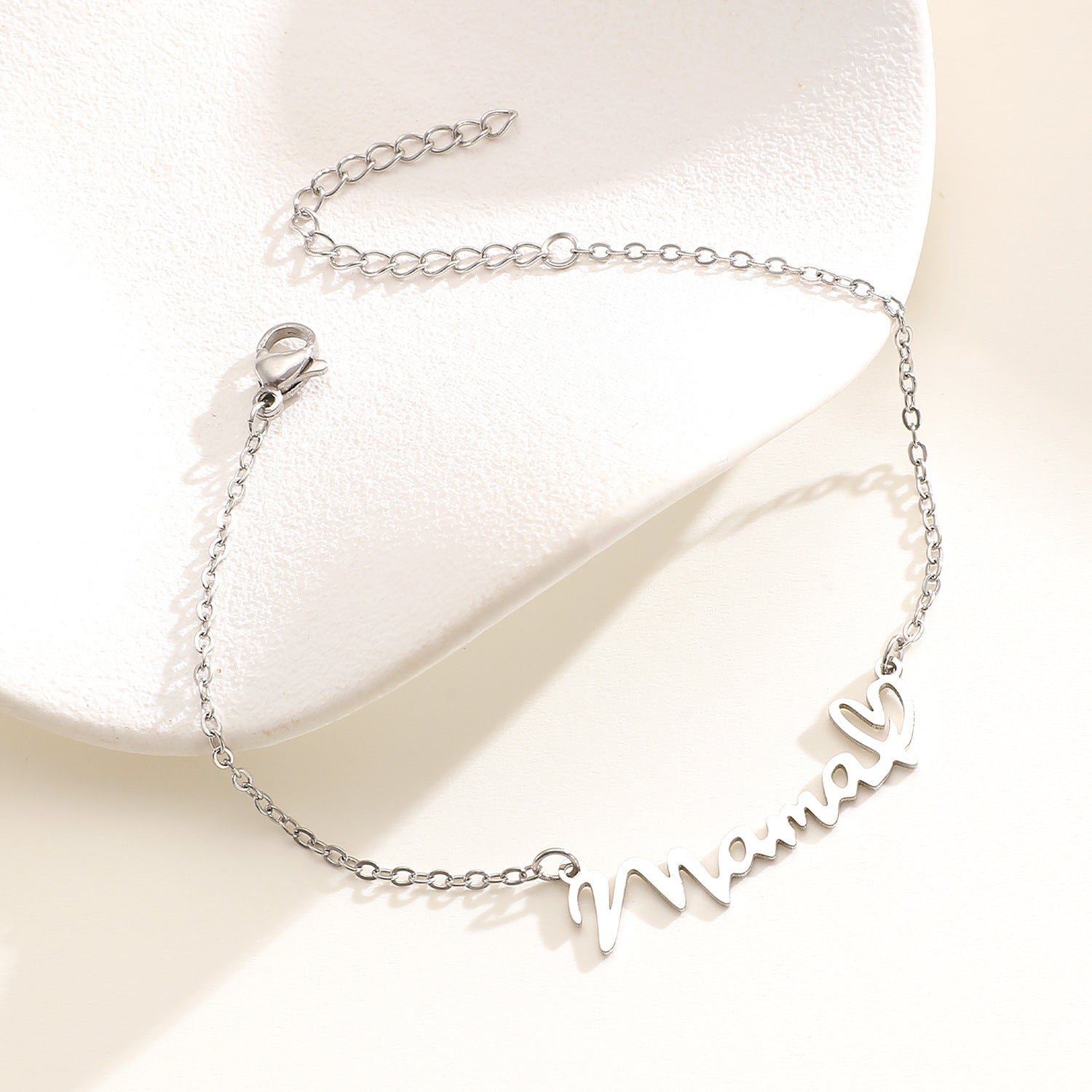 Women's Stainless Steel Clavicle Chain Letter Mother's Necklaces