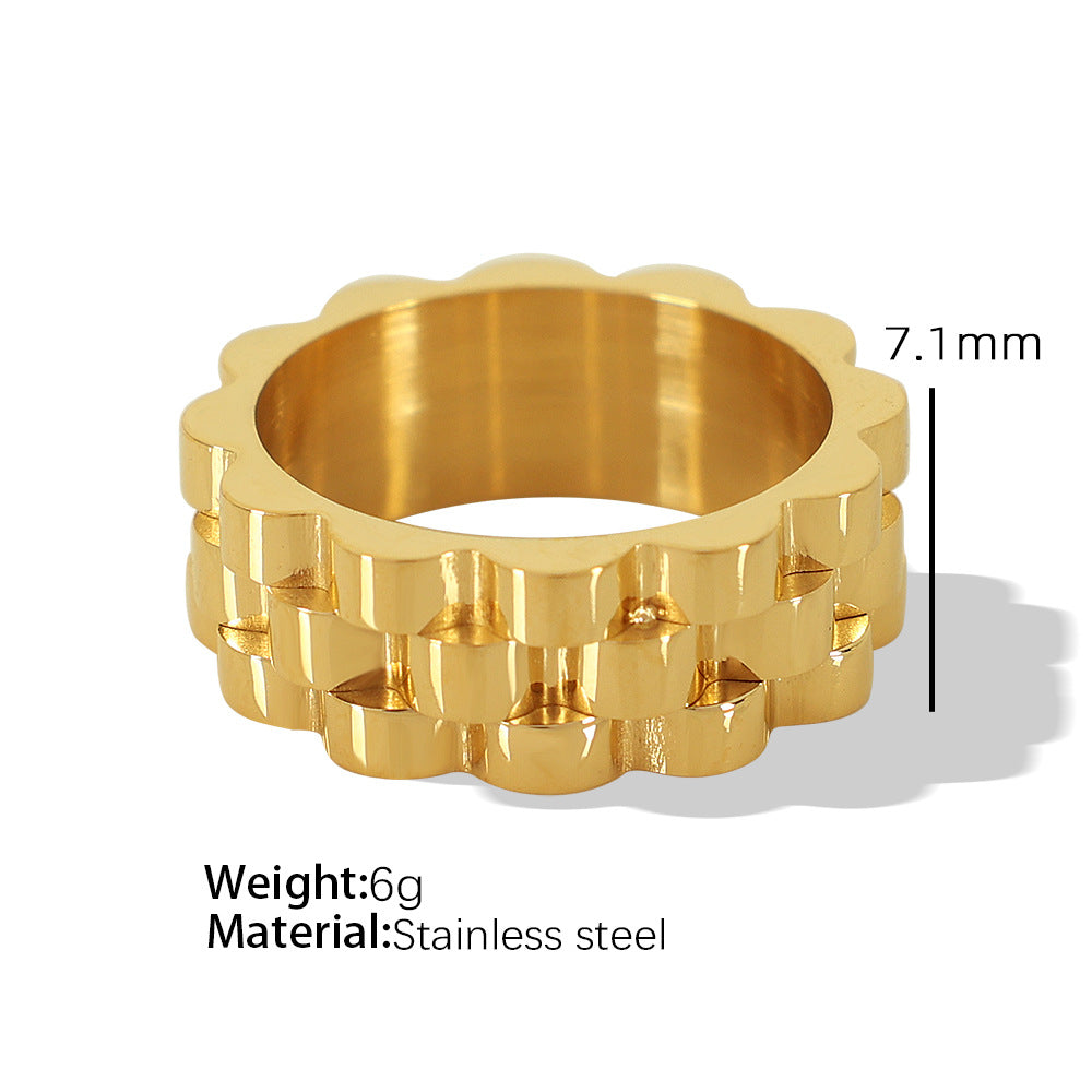 Strap Pattern Titanium Steel Gold Plated Creative Bracelets