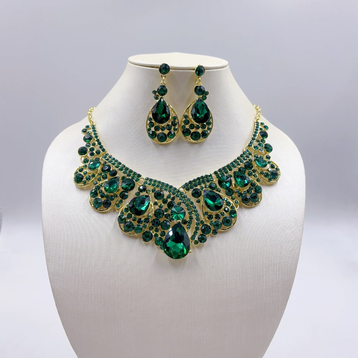 Rhinestone Crystal Suite Bridal Banquet Formal Dress Luxury Jewelry Set