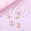 Children's Pearl Cute Little Alloy Dripping Bowknot Bracelets
