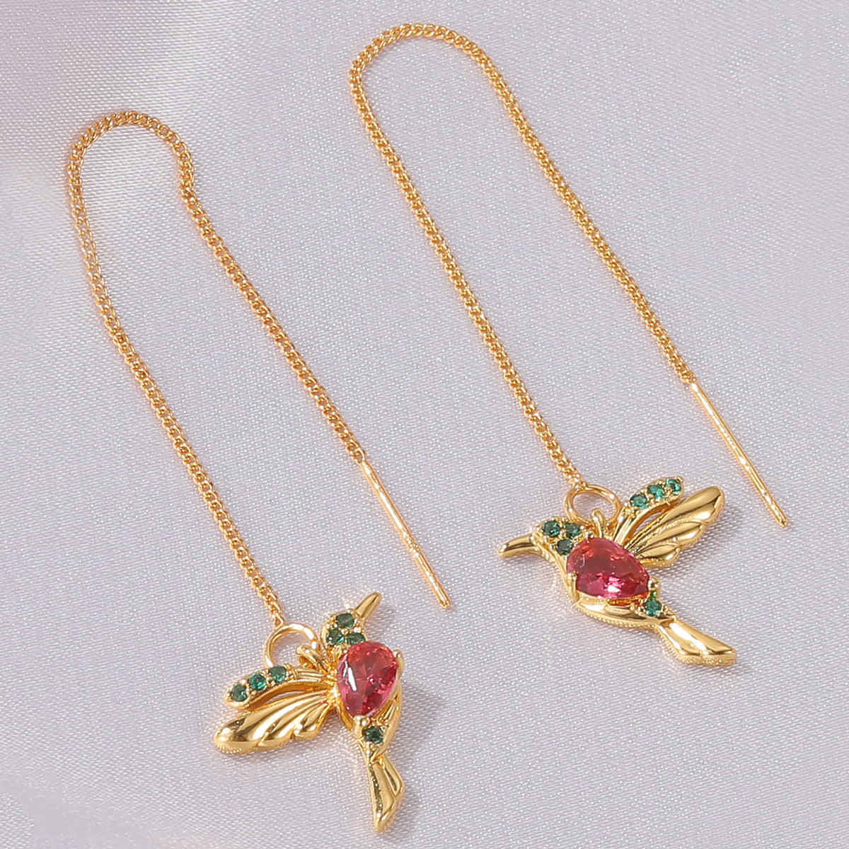 Exquisite Hummingbird Female Tassel Elegant Gift Jewelry Set