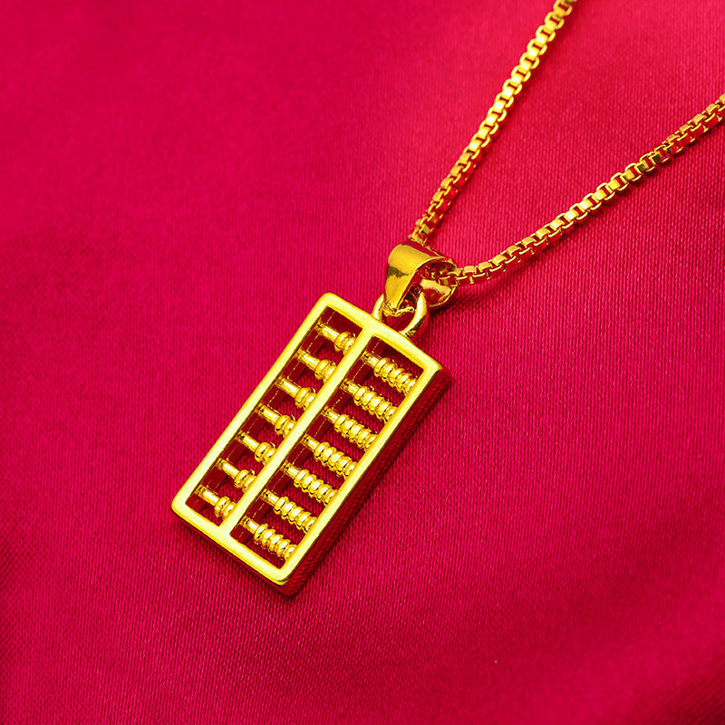 Men's Abacus Imitation Gold Vietnam Sand Open Brass Jewelry Set