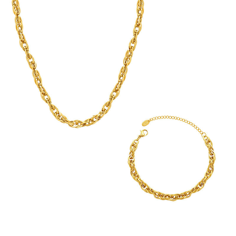 Cold Style Light Luxury Thick Chain Stainless Steel Titanium Gold Necklaces