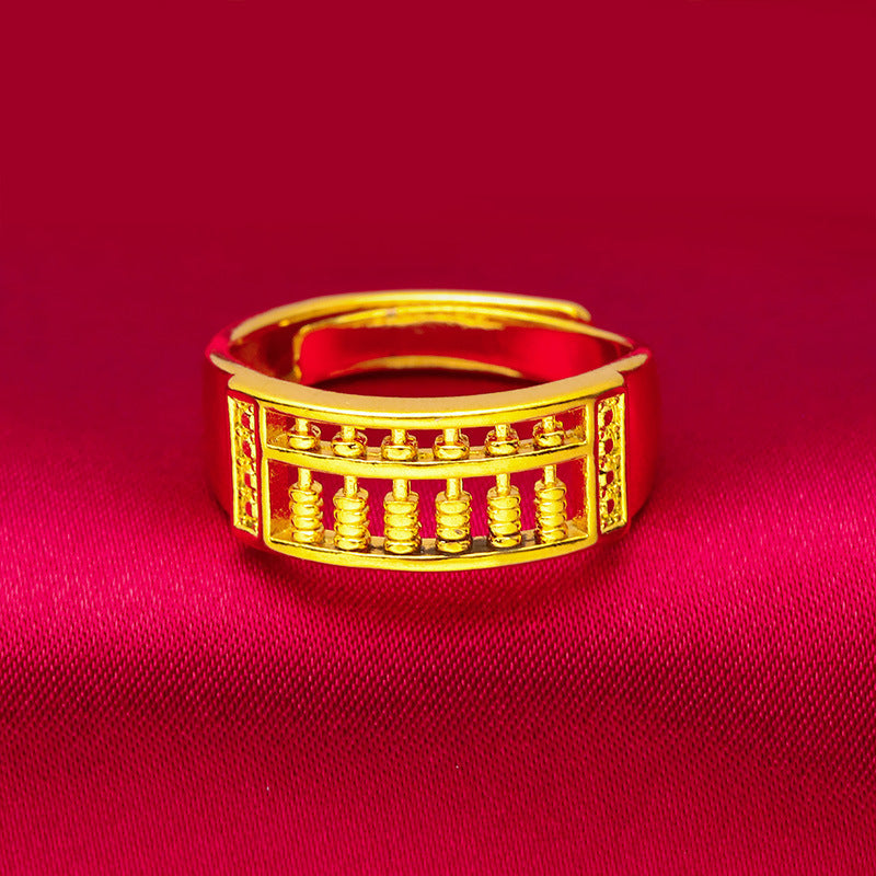 Men's Abacus Imitation Gold Vietnam Sand Open Brass Jewelry Set
