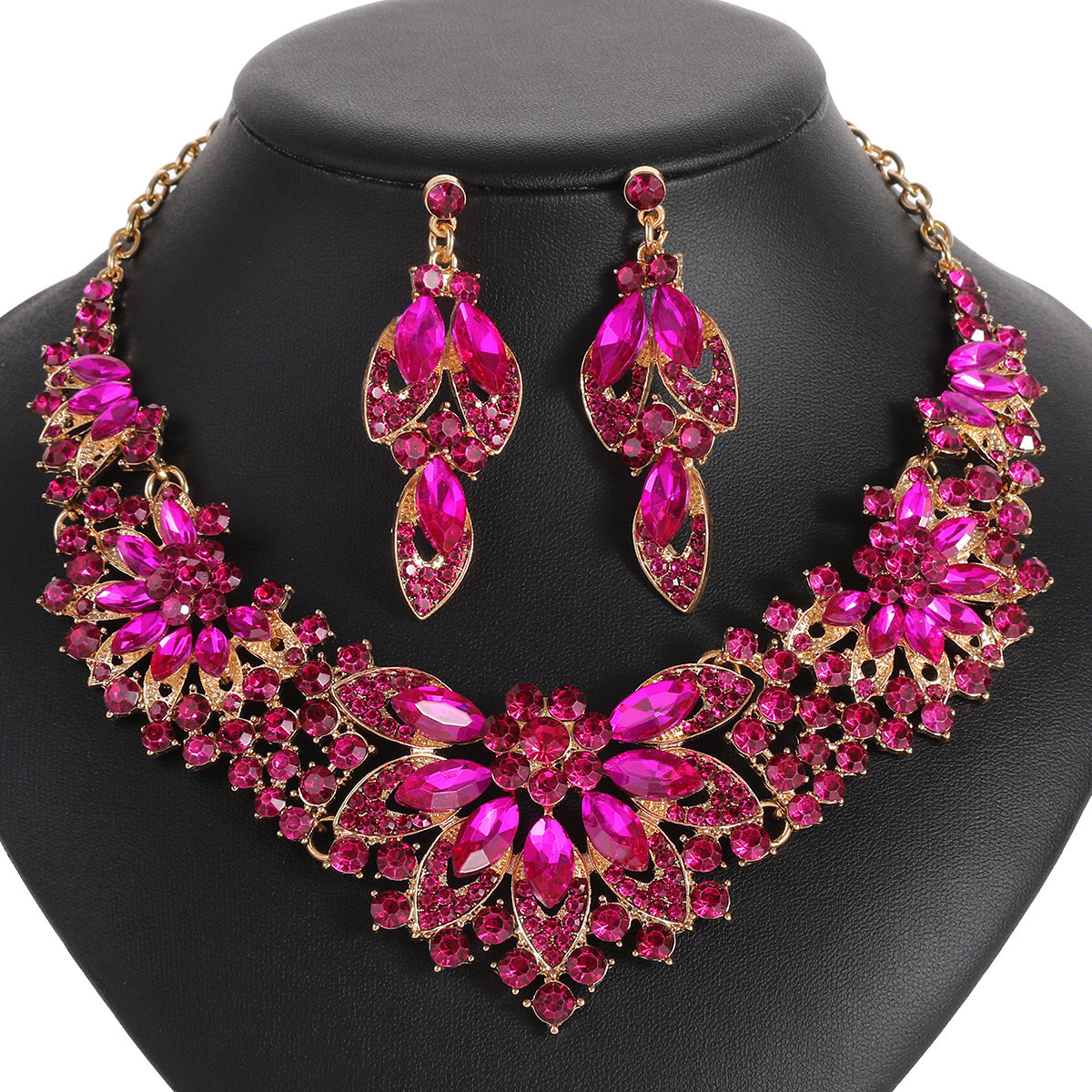 Women's Vintage Leaves Flowers Eye-catching Luxury Bride Necklaces