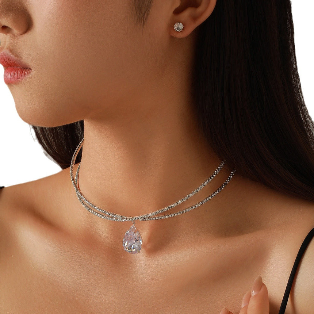 Bridal Fashion Elegant Two-piece Wedding Dress Jewelry Set
