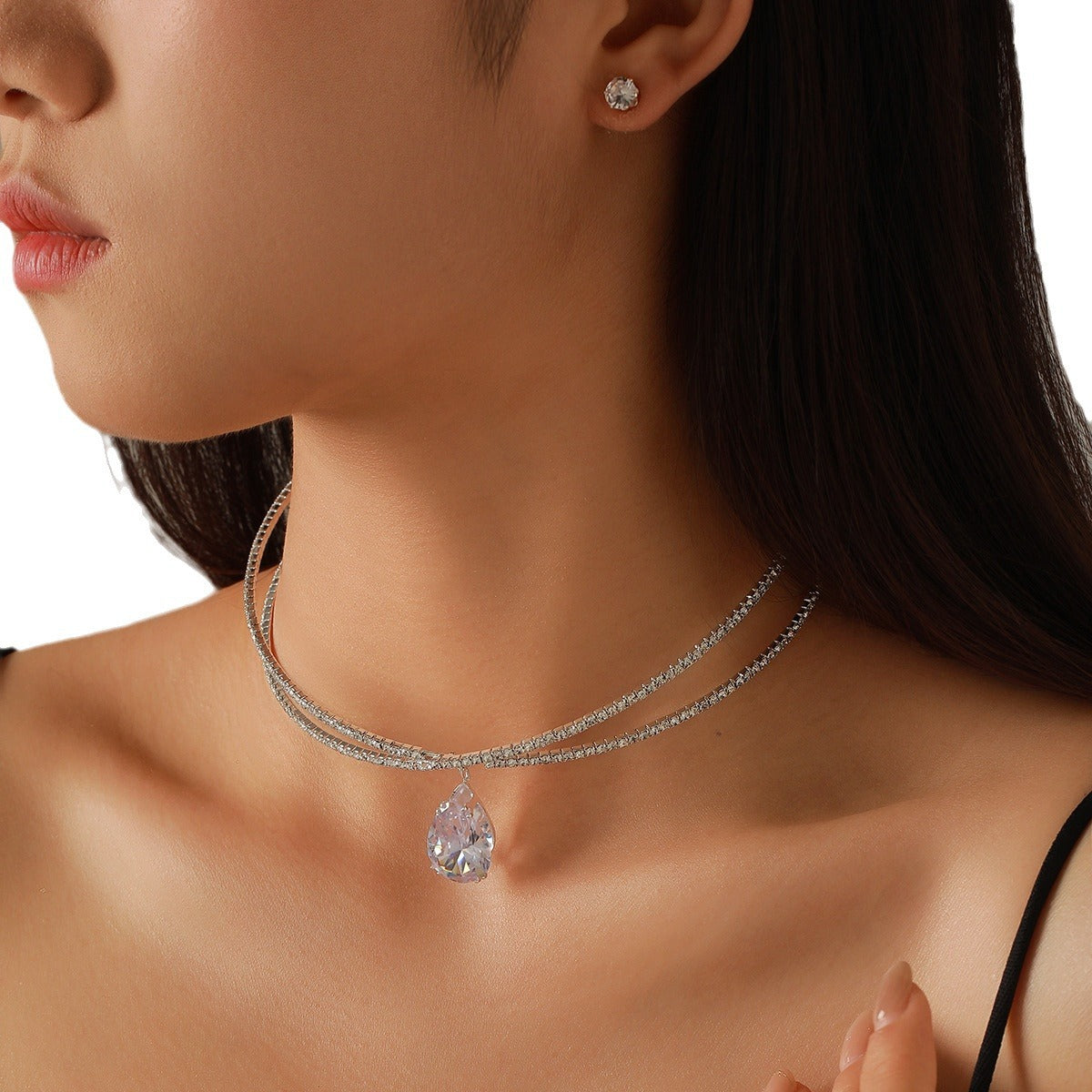 Bridal Fashion Elegant Two-piece Wedding Dress Jewelry Set