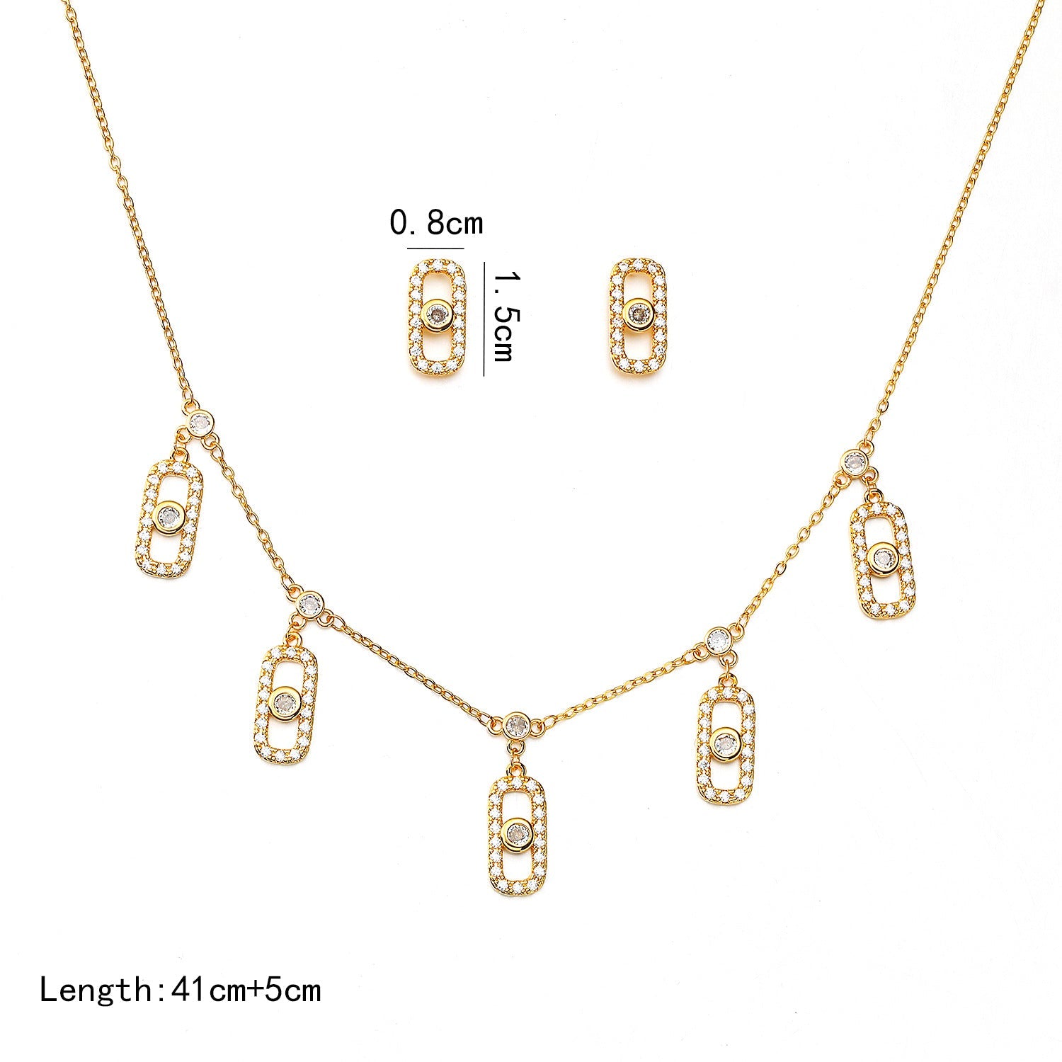 Copper Plated Real Gold Fashion Simple Geometric Light Luxury Necklaces