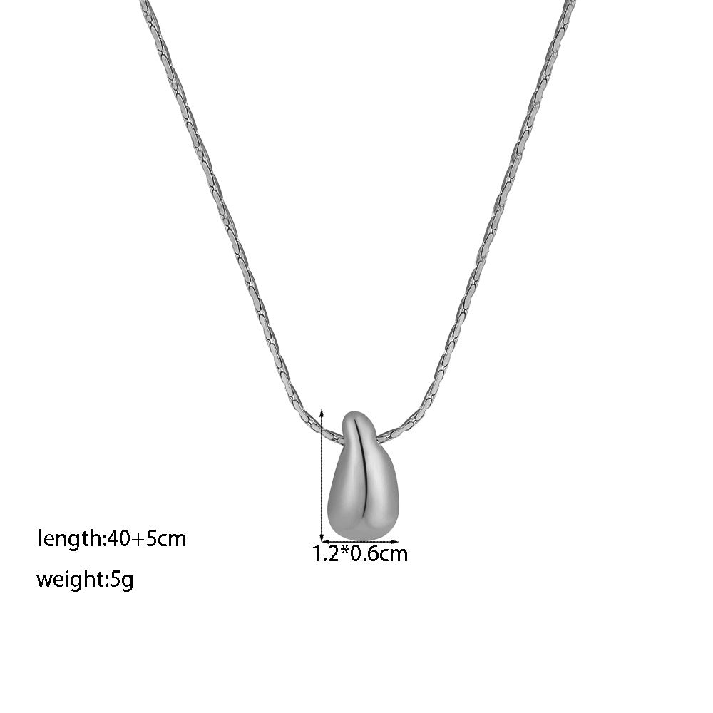 Fashion Korean Style Niche Water Drop Female Simple Personality Gold-plated Necklaces