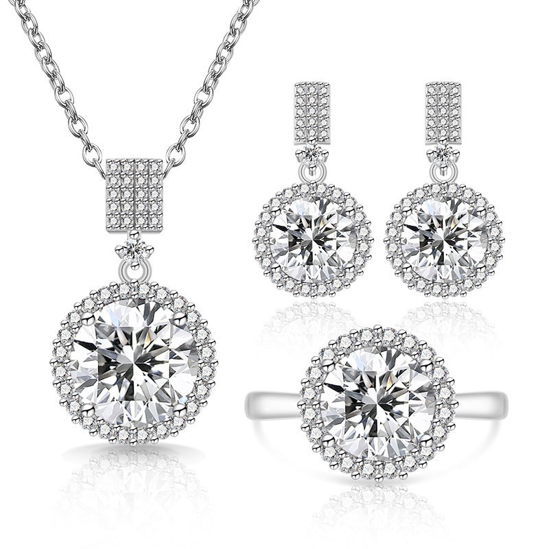 Round Bag Environmental Protection Copper Inlaid Zircon Eight Hearts Arrows Necklaces