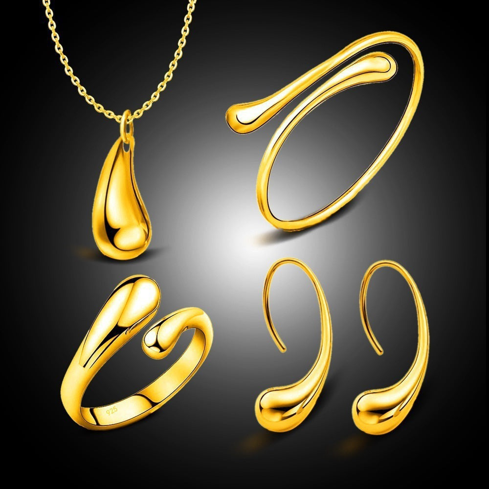 Popular Full Quality Sier Clavicle Chain Jewelry Set