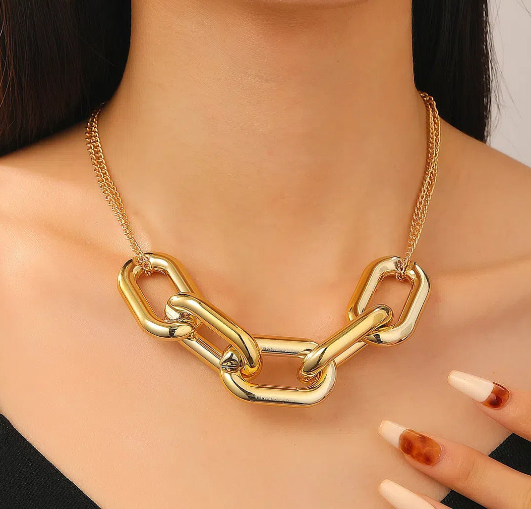 Thick Chain Wind Simple Punk Hip Jewelry Set