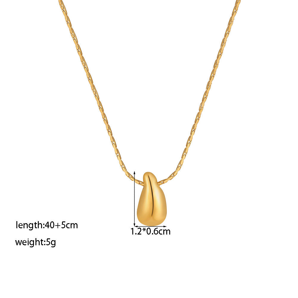 Fashion Korean Style Niche Water Drop Female Simple Personality Gold-plated Necklaces