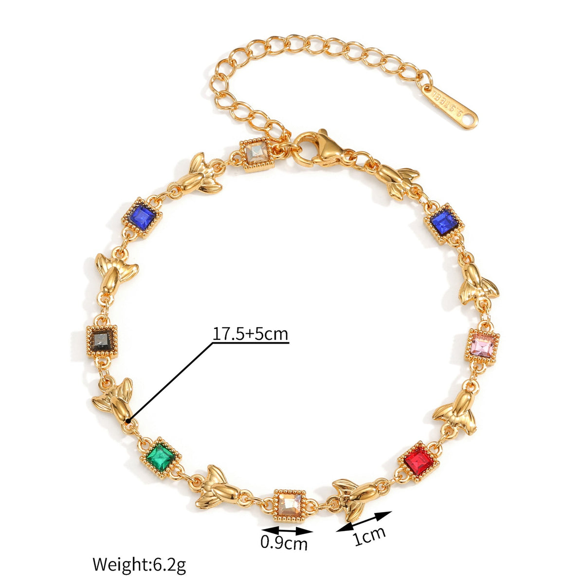 Women's Loving Heart Zircon Gold Fashion Design Stainless Steel Jewelry Set