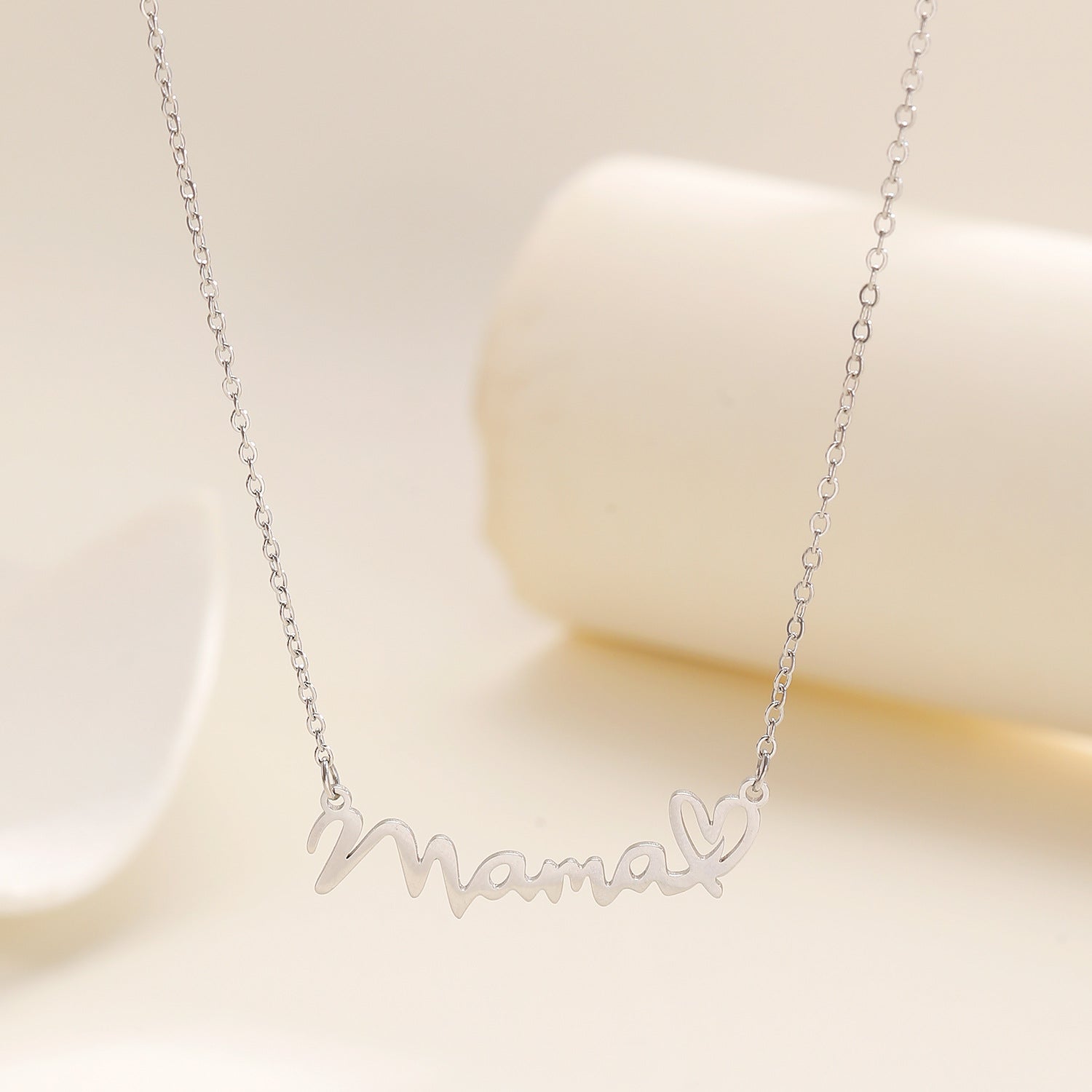 Women's Stainless Steel Clavicle Chain Letter Mother's Necklaces
