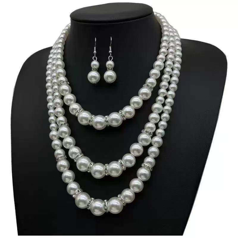 Fashion Pearl Three-piece Female Bridesmaid Simple Bracelets