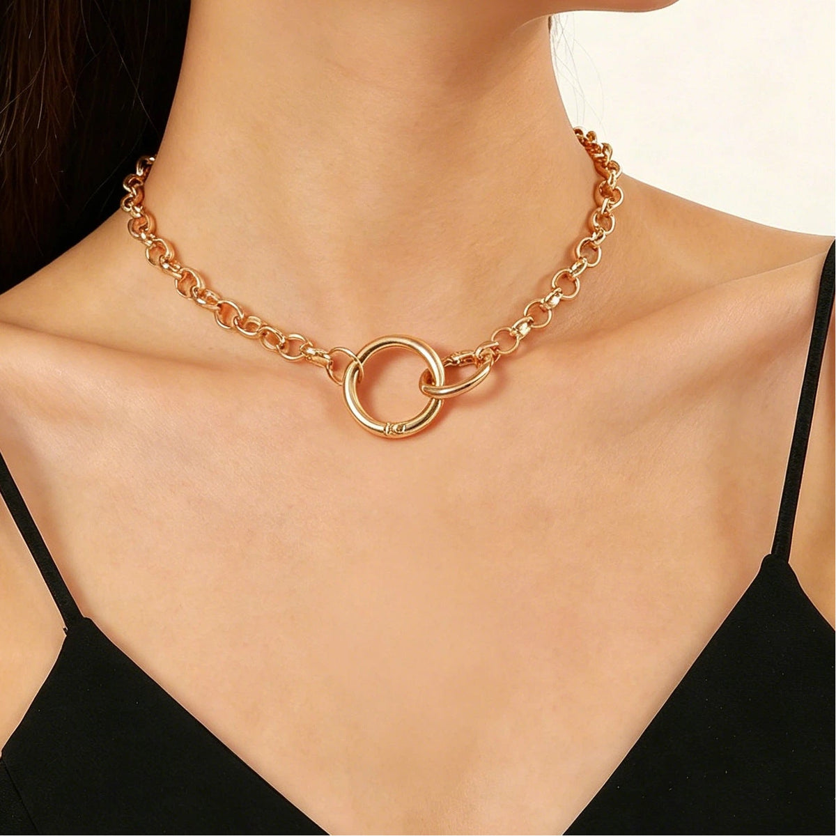 Thick Chain Wind Simple Punk Hip Jewelry Set