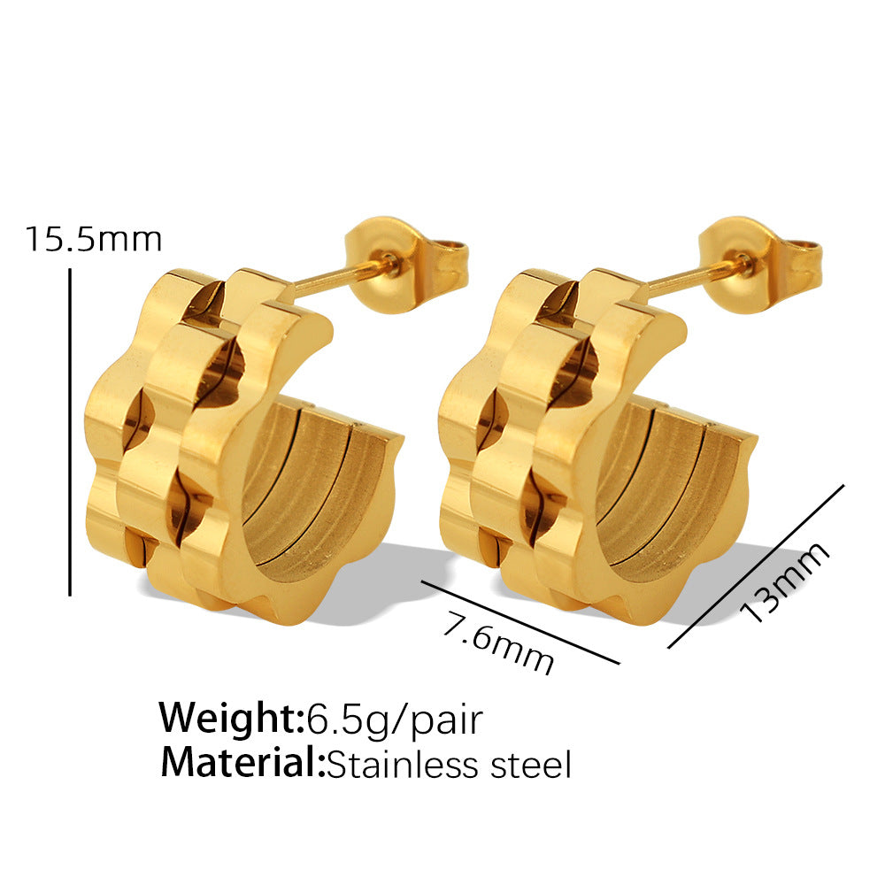 Strap Pattern Titanium Steel Gold Plated Creative Bracelets