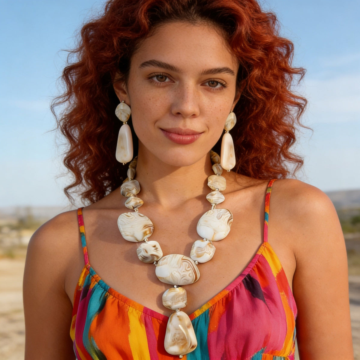 Fashion Exaggerated Beach Vacation Clavicle Geometric Versatile Jewelry Set