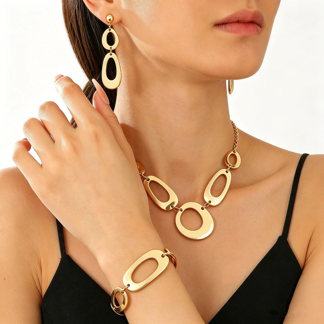Thick Chain Wind Simple Punk Hip Jewelry Set