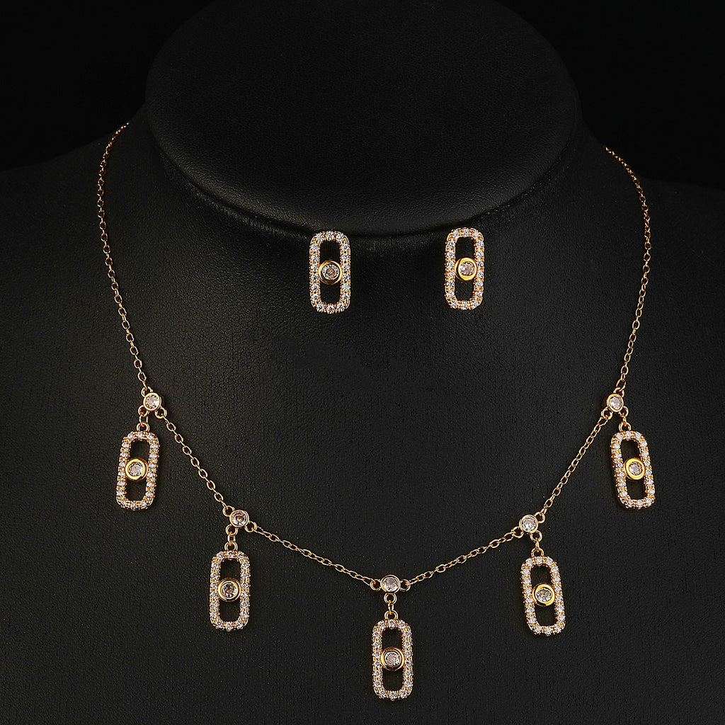 Copper Plated Real Gold Fashion Simple Geometric Light Luxury Necklaces