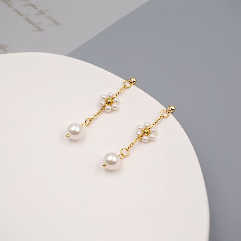 Beaded Chain Flower Pearl Niche High Jewelry Set