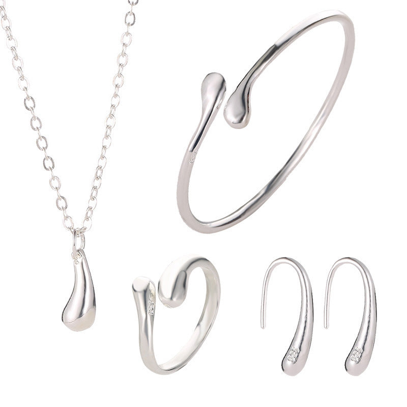Popular Full Quality Sier Clavicle Chain Jewelry Set