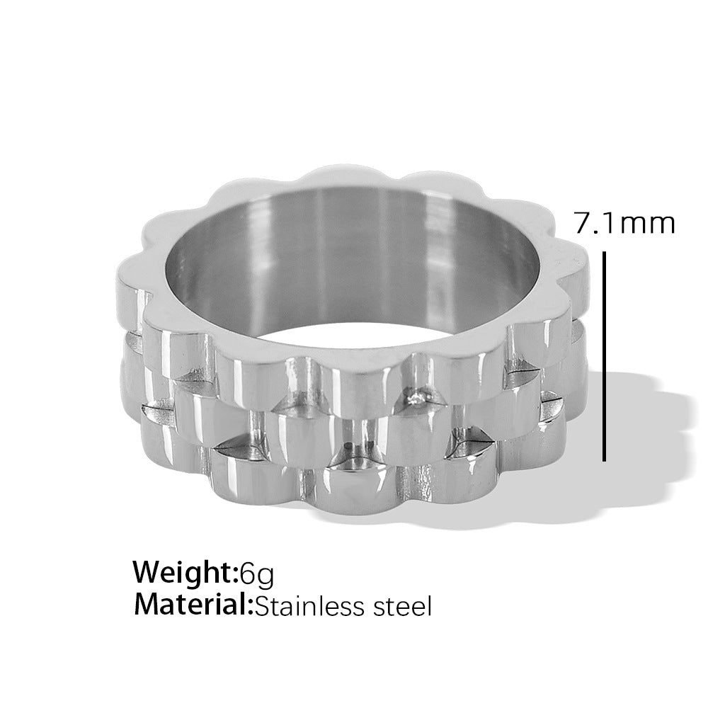 Strap Pattern Titanium Steel Gold Plated Creative Bracelets