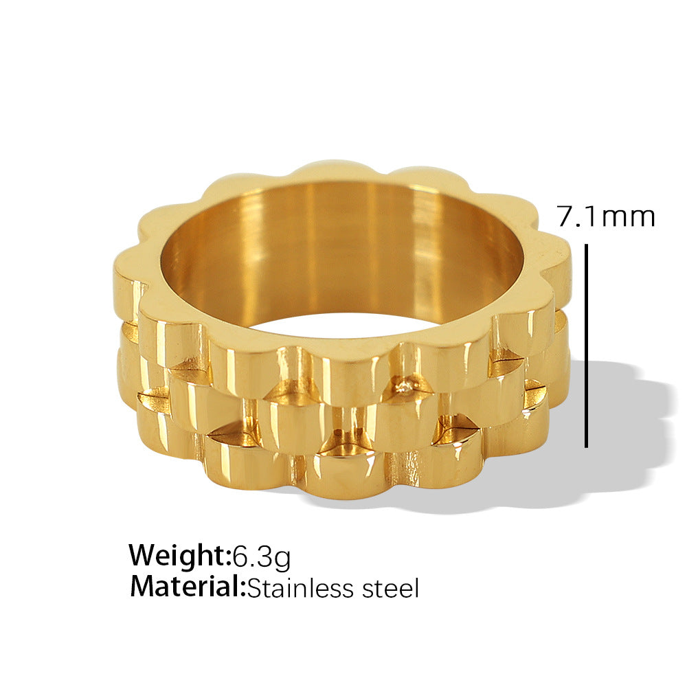 Strap Pattern Titanium Steel Gold Plated Creative Bracelets