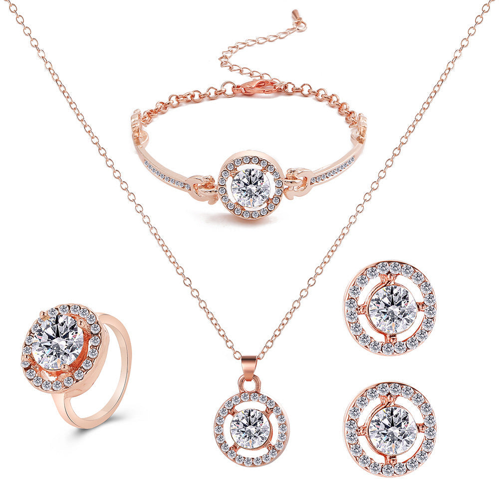 Metal Three-piece Creative Wedding Three-dimensional Knotted Rings