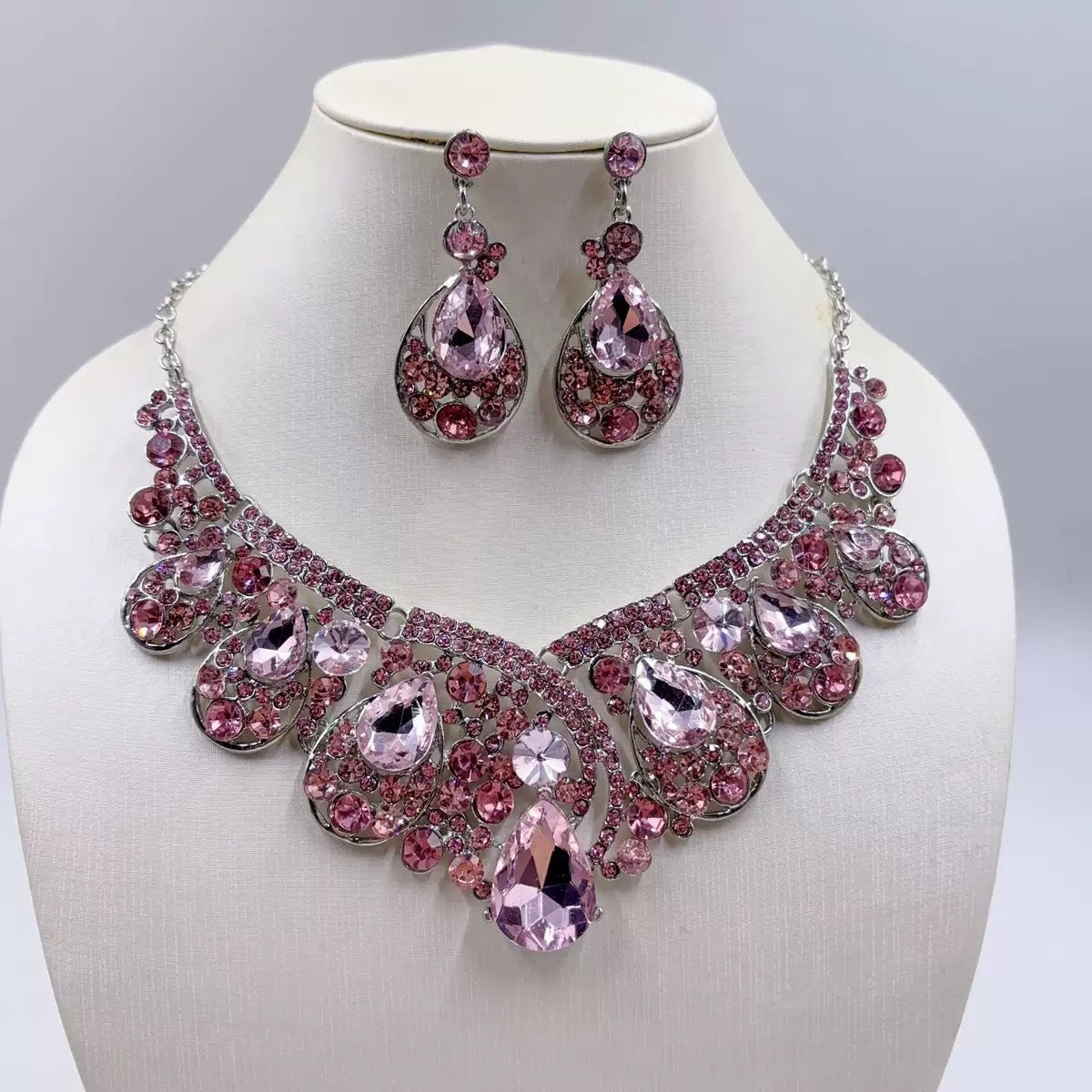 Rhinestone Crystal Suite Bridal Banquet Formal Dress Luxury Jewelry Set