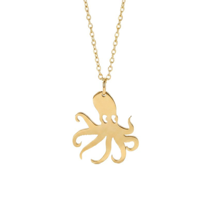 Octopus Suite Stainless Steel Eardrops Sweet Cool Style Niche Clavicle Jewelry Set