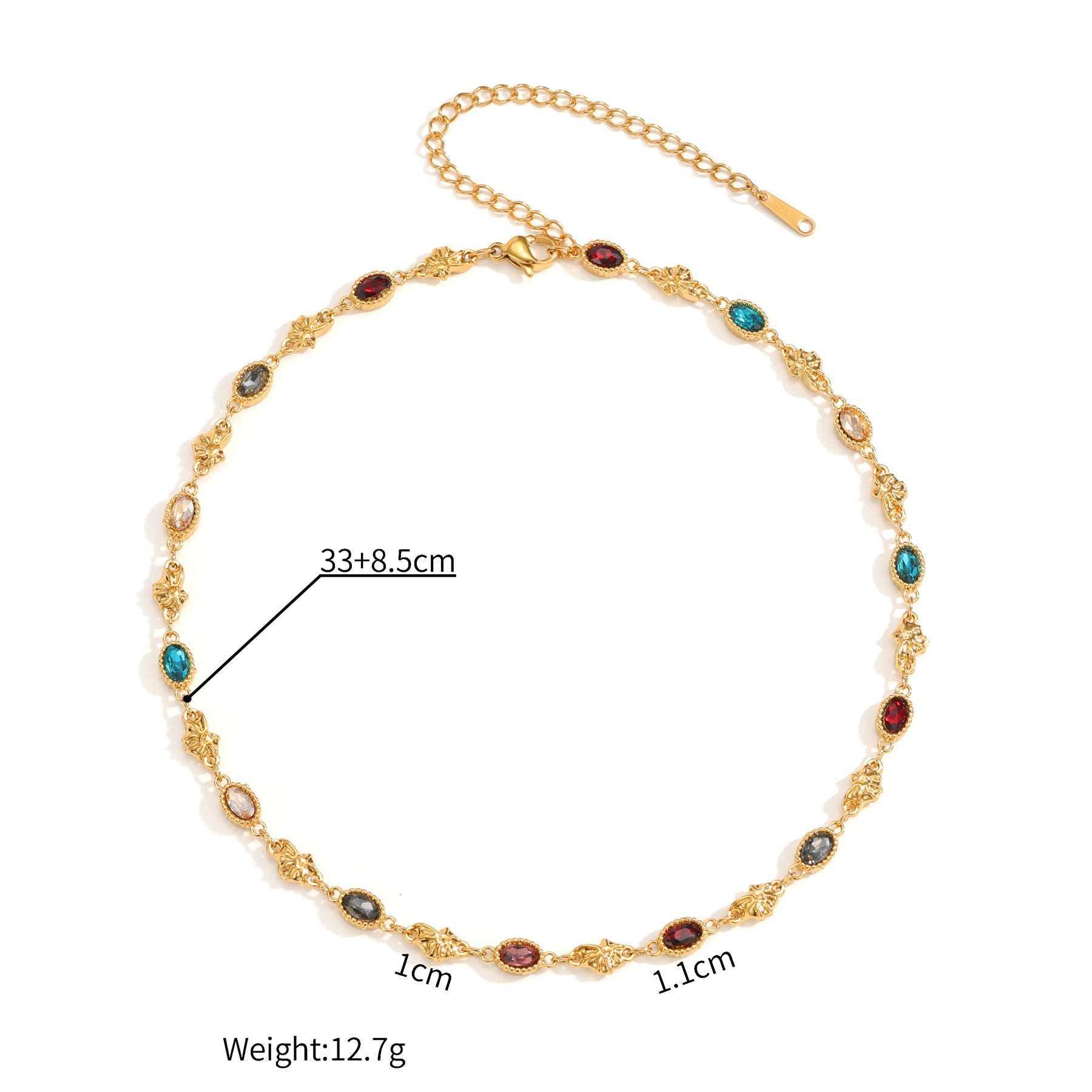 Women's Loving Heart Zircon Gold Fashion Design Stainless Steel Jewelry Set