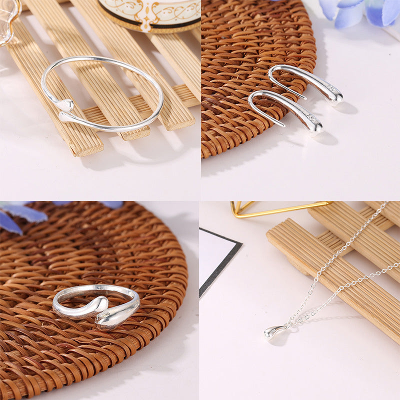 Popular Full Quality Sier Clavicle Chain Jewelry Set