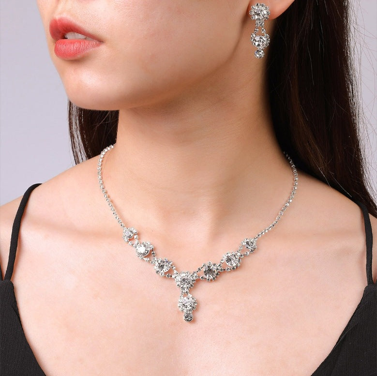 Women's 2 Pieces Claw Chain Bride Blue Birthday Party Gift Jewelry Set