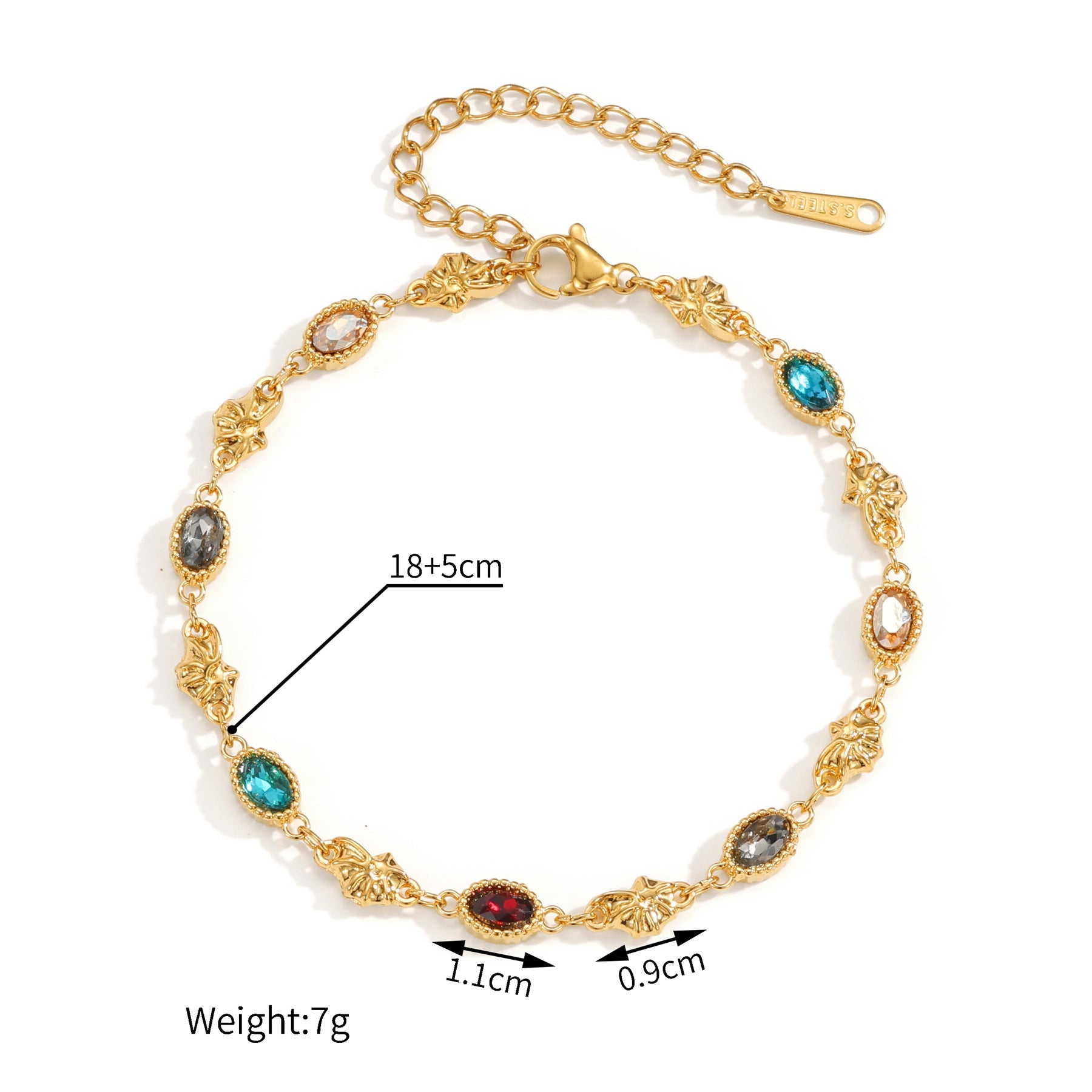 Women's Loving Heart Zircon Gold Fashion Design Stainless Steel Jewelry Set