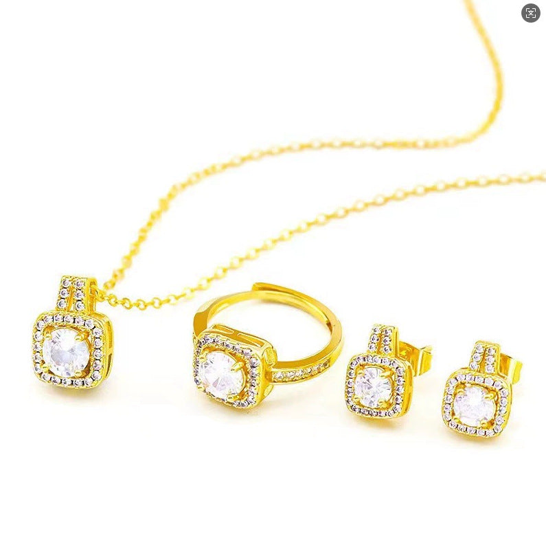 Flash Moissanite Affordable Luxury Style Square Diamond Live Earrings