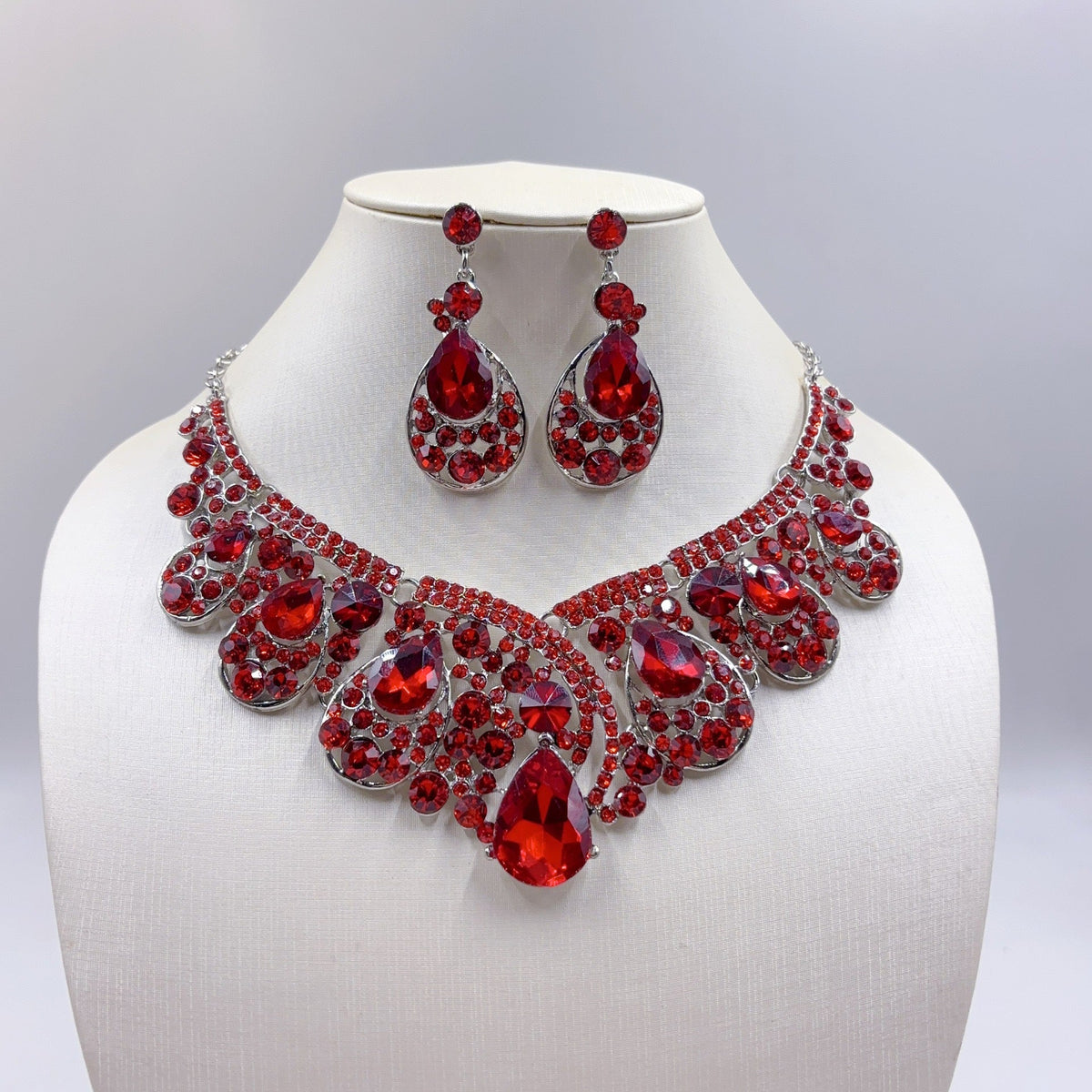 Rhinestone Crystal Suite Bridal Banquet Formal Dress Luxury Jewelry Set