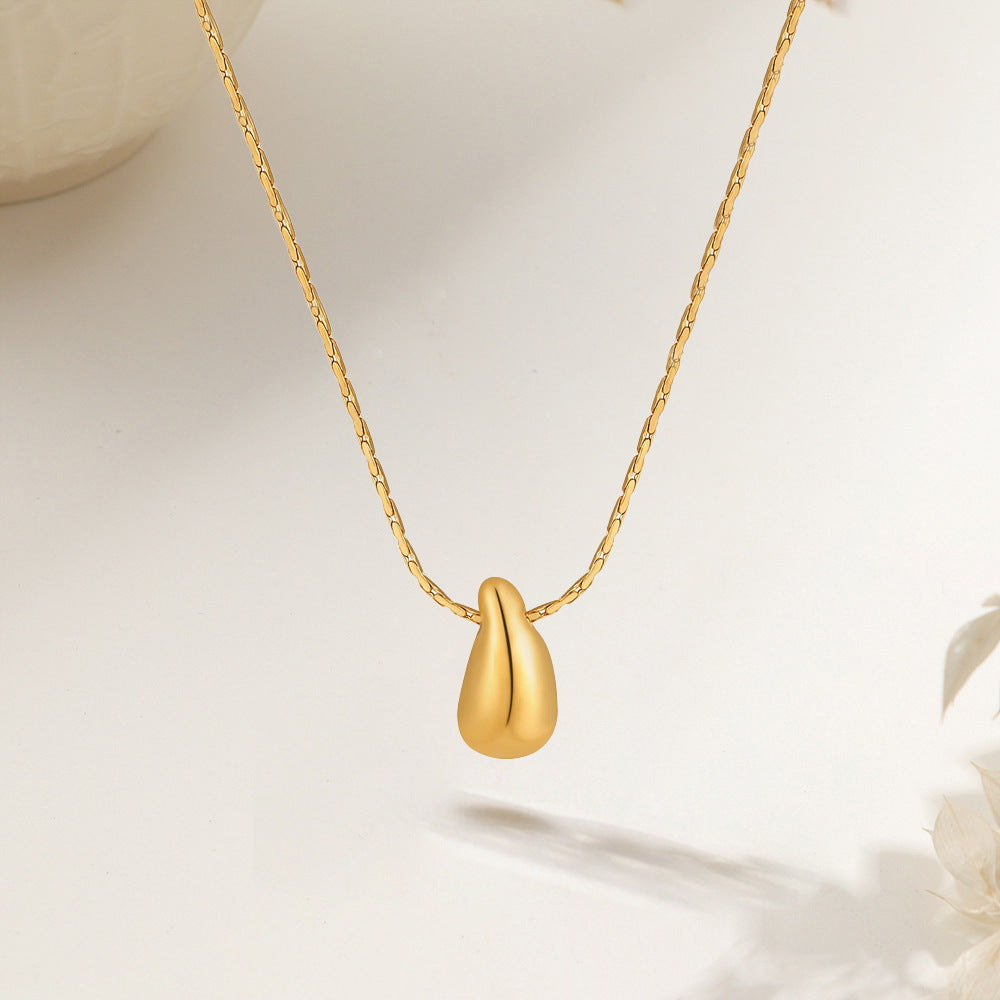 Fashion Korean Style Niche Water Drop Female Simple Personality Gold-plated Necklaces