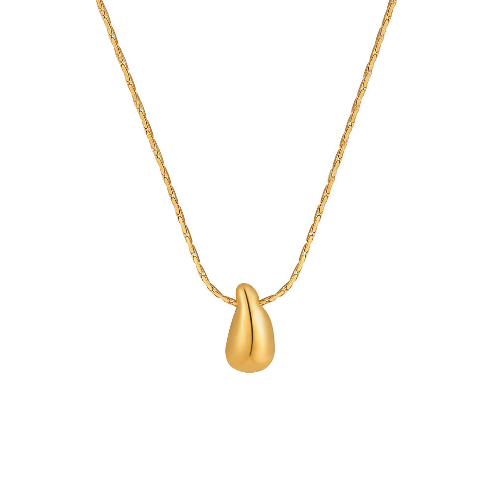 Fashion Korean Style Niche Water Drop Female Simple Personality Gold-plated Necklaces